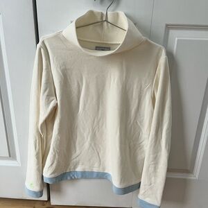 Dudley Stephens Cream Turtleneck with Blue Trim